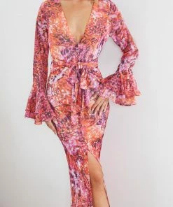 Wild Ginger Shilah Dress - Pink Print DRESSES 12 Wild Ginger Shilah Dress - Pink Print DRESSES