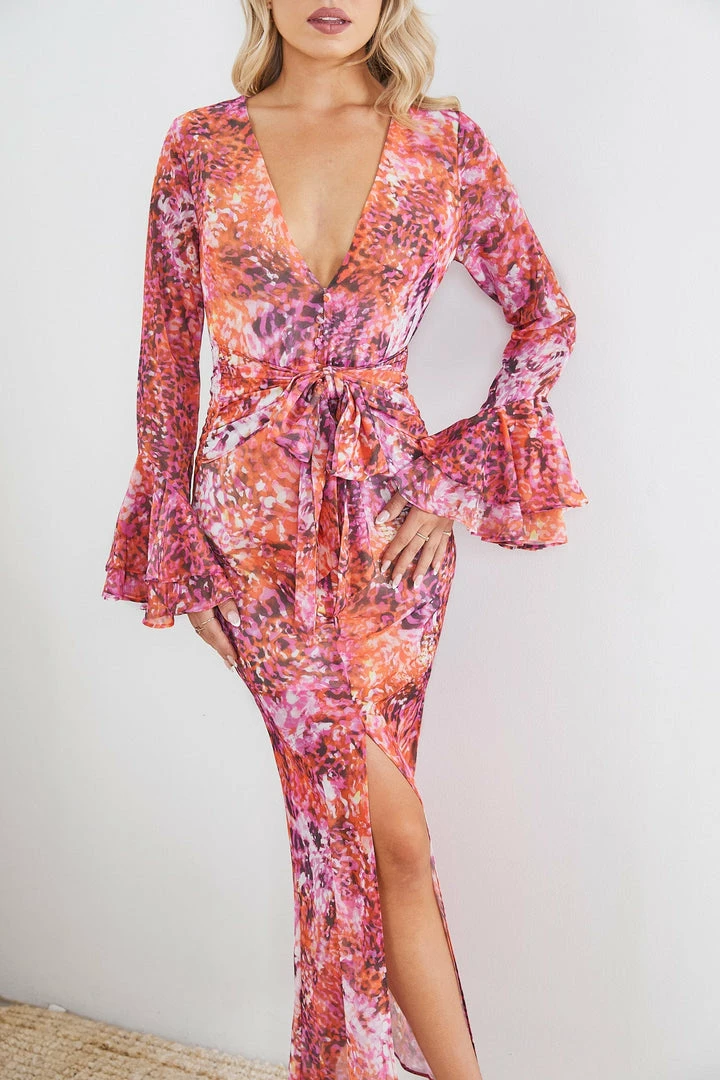 Wild Ginger Shilah Dress - Pink Print DRESSES 6 Wild Ginger Shilah Dress - Pink Print DRESSES