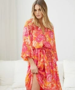 White Closet DRESSES Sicilie Dress - Orange Floral