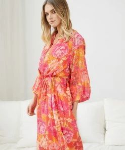White Closet DRESSES Sicilie Dress - Orange Floral