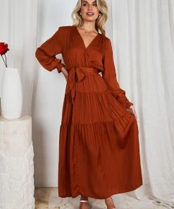 Ebby And I Sienna Dress - Rust