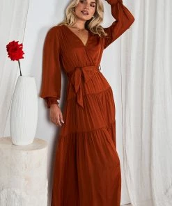 Ebby And I Sienna Dress - Rust
