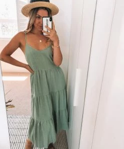 Style Box Sonya Dress - Khaki Casual Dresses