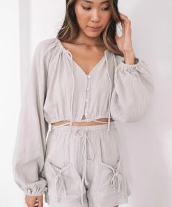 Valeria Stace Top - Grey CLOTHING 9 Valeria Stace Top - Grey CLOTHING