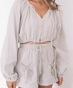 Valeria Stace Top - Grey CLOTHING