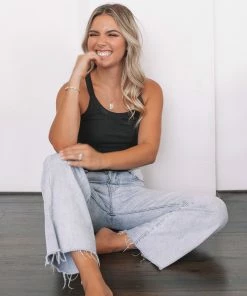 Sunny Girl Subtle Singlet - Black