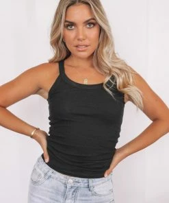 Sunny Girl Subtle Singlet - Black