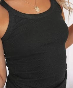 Sunny Girl Subtle Singlet - Black