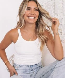 Sunny Girl Subtle Singlet - White