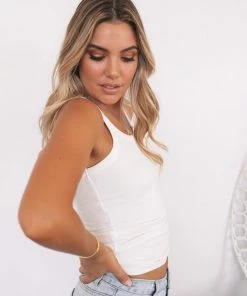 Sunny Girl Subtle Singlet - White 9 Sunny Girl Subtle Singlet - White