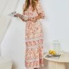HQ Fashion Syden Dress - Peach Print