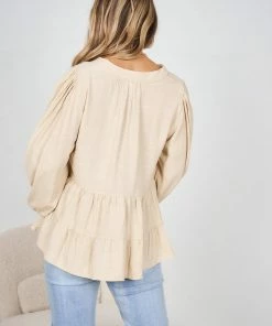 White Closet CLOTHING Abbey Top - Beige