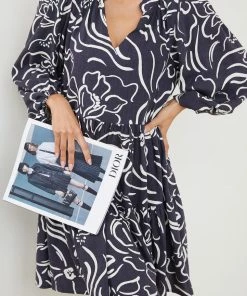 White Closet DRESSES Tarzana Dress - Ink Print