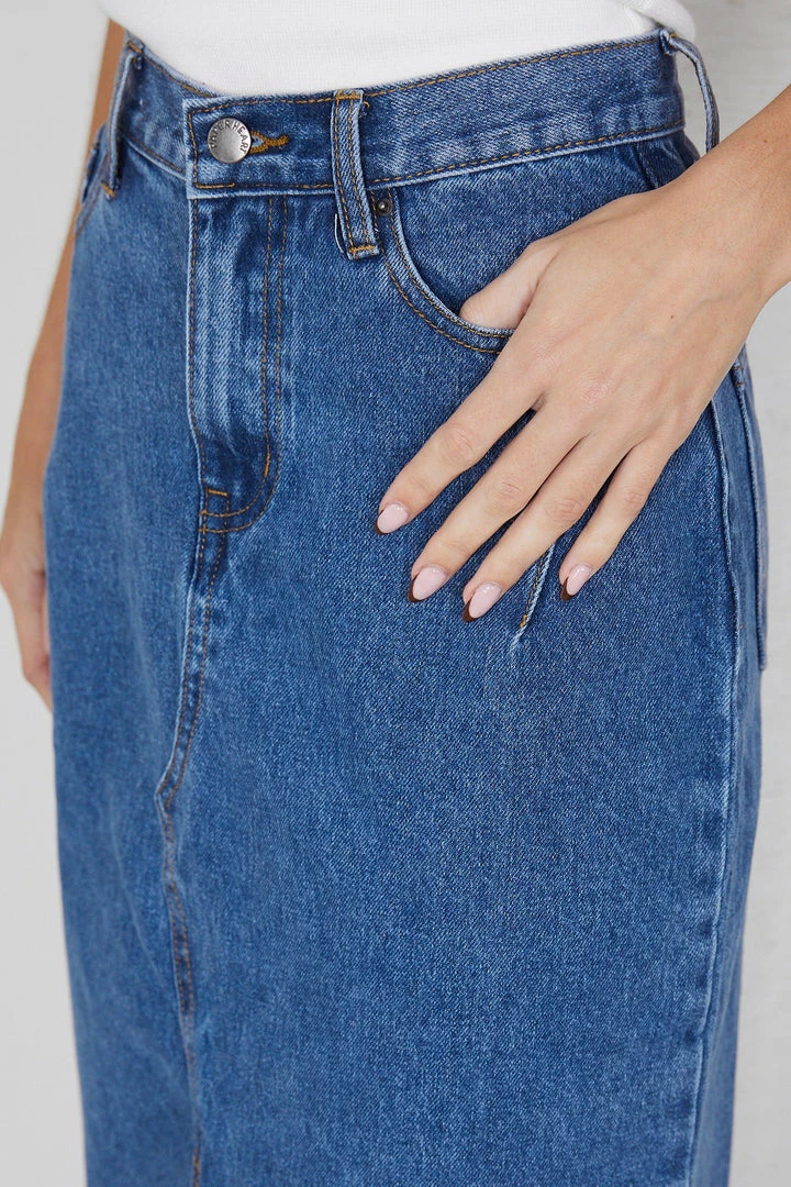 Paper Heart Tashia Skirt - Blue Denim CLOTHING 9 Paper Heart Tashia Skirt - Blue Denim CLOTHING