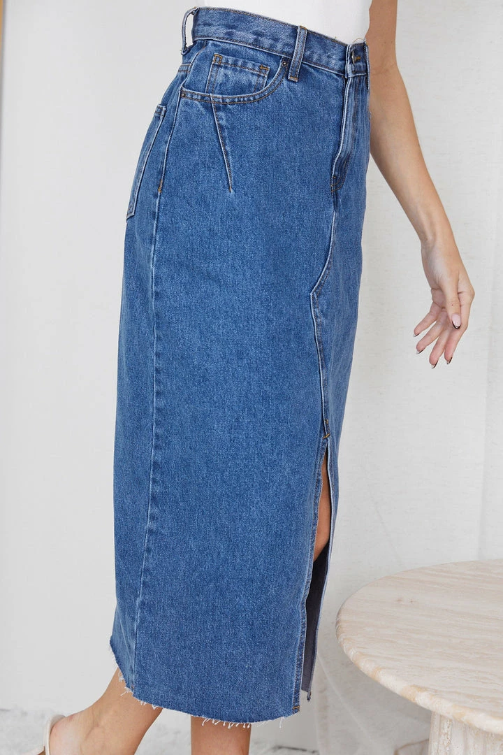 Paper Heart Tashia Skirt - Blue Denim CLOTHING 5 Paper Heart Tashia Skirt - Blue Denim CLOTHING