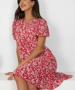 HQ Fashion Tassia Dress - Red Print DRESSES