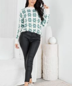 Miracle Fashion Tedynna Knit - Green Floral 13 Miracle Fashion Tedynna Knit - Green Floral