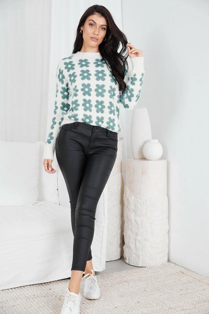 Miracle Fashion Tedynna Knit - Green Floral 7 Miracle Fashion Tedynna Knit - Green Floral