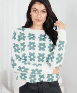 Miracle Fashion Tedynna Knit - Green Floral 12 Miracle Fashion Tedynna Knit - Green Floral