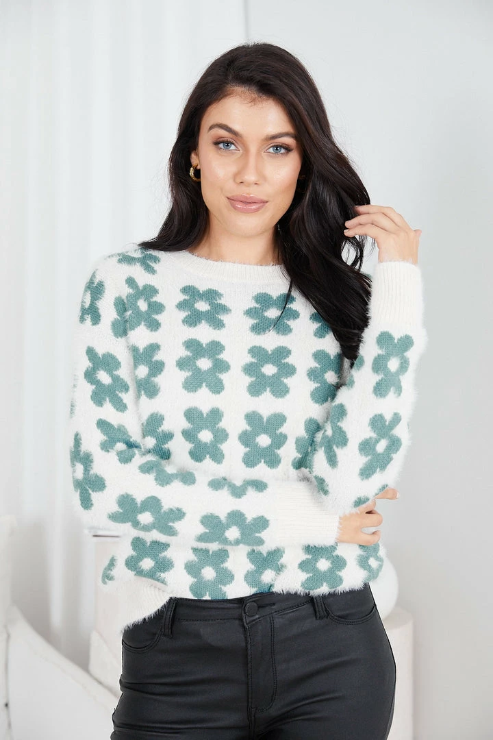 Miracle Fashion Tedynna Knit - Green Floral 6 Miracle Fashion Tedynna Knit - Green Floral