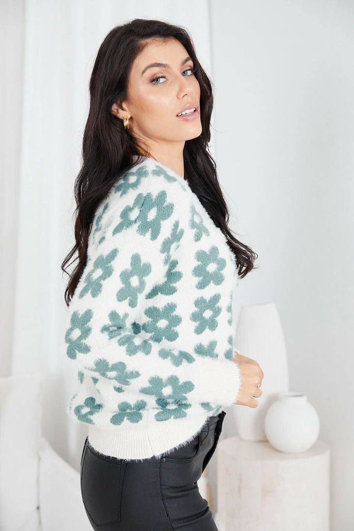 Miracle Fashion Tedynna Knit - Green Floral 5 Miracle Fashion Tedynna Knit - Green Floral