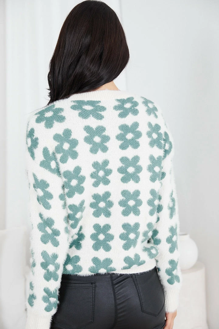 Miracle Fashion Tedynna Knit - Green Floral 4 Miracle Fashion Tedynna Knit - Green Floral