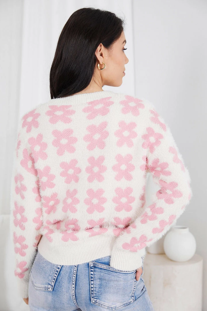 Miracle Fashion CLOTHING Tedynna Knit - Pink Floral 4 Miracle Fashion CLOTHING Tedynna Knit - Pink Floral