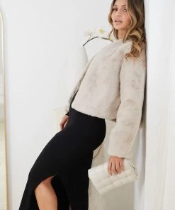 Pink Diamond CLOTHING Terah Jacket - Beige 14 Pink Diamond CLOTHING Terah Jacket - Beige