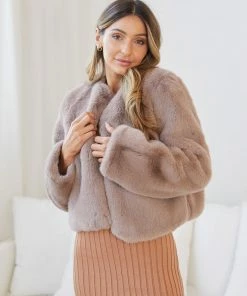 Pink Diamond Terah Jacket - Mocha CLOTHING 12 Pink Diamond Terah Jacket - Mocha CLOTHING