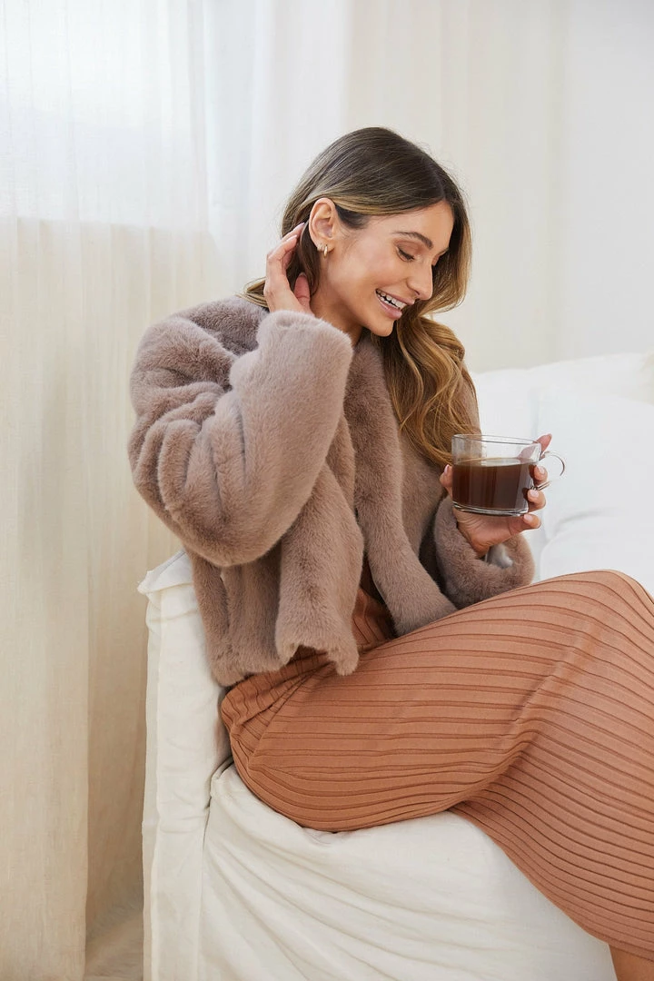 Pink Diamond Terah Jacket - Mocha CLOTHING 8 Pink Diamond Terah Jacket - Mocha CLOTHING