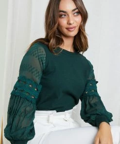 Style Box Tia Top - Forest Green