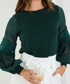 Style Box Tia Top - Forest Green