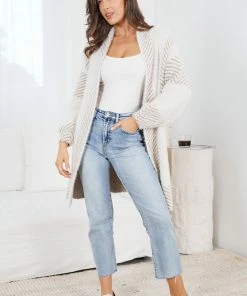 Pink Diamond Tima Cardigan - Beige Print Jumpers & Sweaters