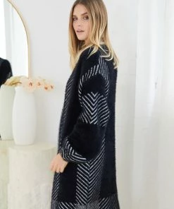 Pink Diamond Tima Cardigan - Black Print CLOTHING