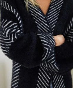 Pink Diamond Tima Cardigan - Black Print CLOTHING