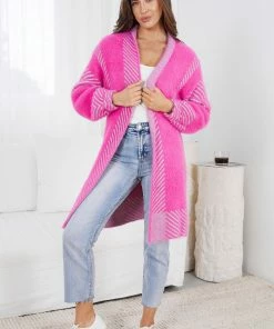 Pink Diamond Tima Cardigan - Pink Print CLOTHING