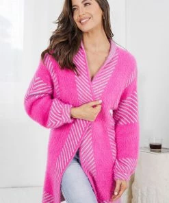 Pink Diamond Tima Cardigan - Pink Print CLOTHING