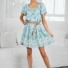 Miracle Fashion Tinsley Dress - Blue Print