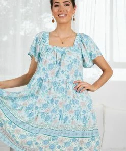 Miracle Fashion Tinsley Dress - Blue Print