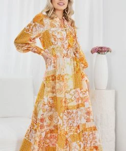 Wild Ginger Tirzanna Dress - Yellow Print DRESSES