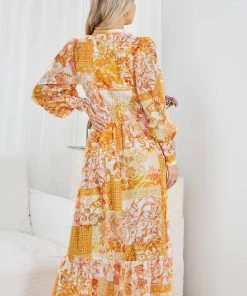 Wild Ginger Tirzanna Dress - Yellow Print DRESSES