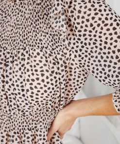 Miracle Fashion Tissuene Dress - Mocha Print