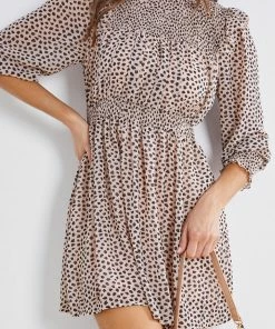 Miracle Fashion Tissuene Dress - Mocha Print