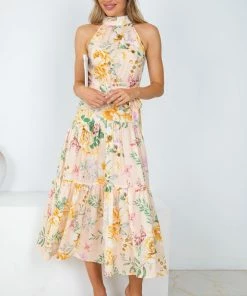 Qtrend Fashion PTY LTD Tobi Dress - Peach Floral DRESSES