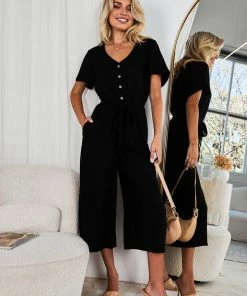 Miracle Fashion Maternity Dresses Tommy Jumpsuit - Black