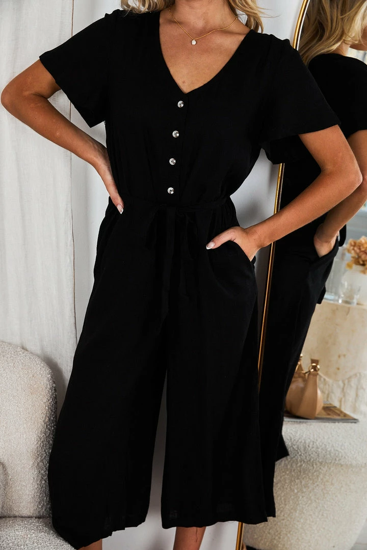Miracle Fashion Maternity Dresses Tommy Jumpsuit - Black 6 Miracle Fashion Maternity Dresses Tommy Jumpsuit - Black
