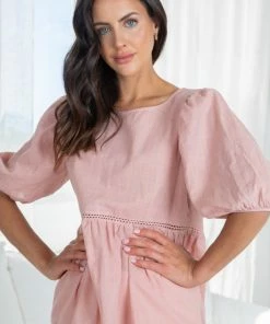 Ebby And I Tonya Top - Dusty Pink CLOTHING