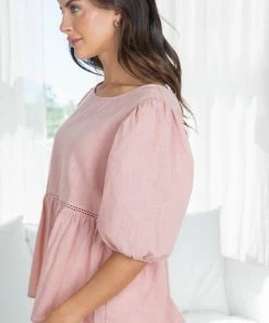 Ebby And I Tonya Top - Dusty Pink CLOTHING