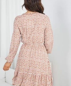 Miracle Fashion Tumanna Dress - Tan Spot