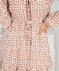 Miracle Fashion Tumanna Dress - Tan Spot 15 Miracle Fashion Tumanna Dress - Tan Spot